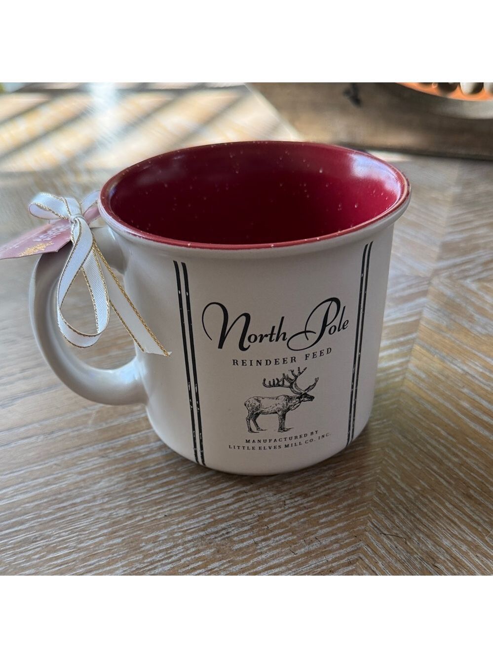 North Pole Reindeer Feed Mug - Red and White by Market Finds - Picture 3 of 6